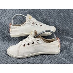 TOMMY BAHAMA Shoes Women's Size 7.5 Beige Canvas Slip on Memory Foam Low Profile